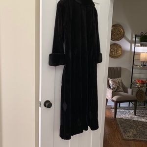 Adolfo Mink Coat—Black Sheared Stamped Design